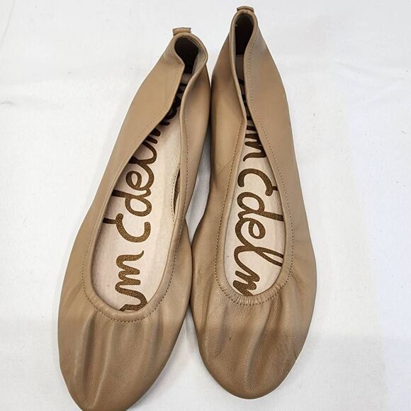 Sam Edelman Womens Fritz Ballet Flats Size 9.5M Beige Leather Slip on Shoes - Picture 10 of 10